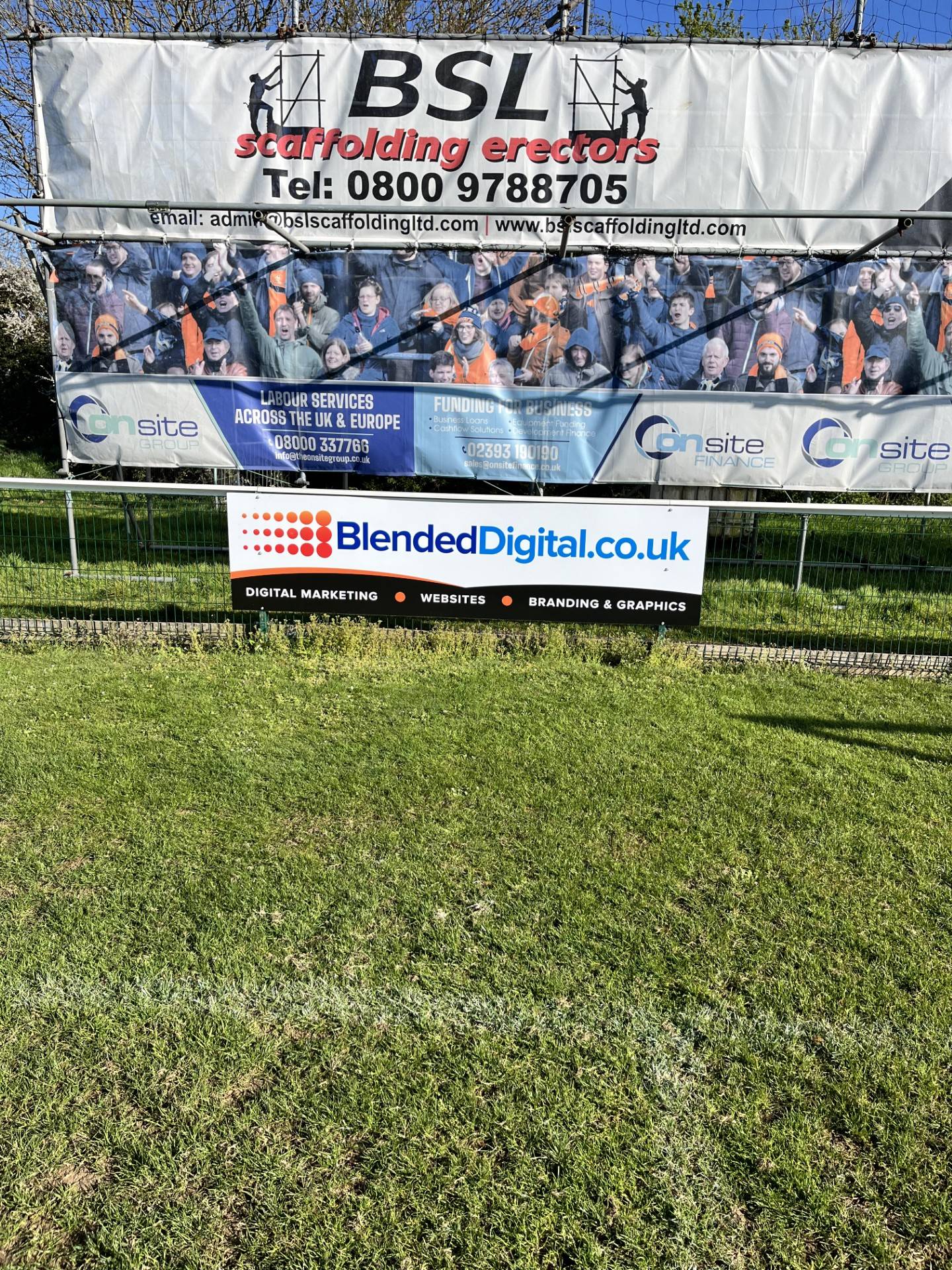 Blended Digital AFC Portchester pitch side signage