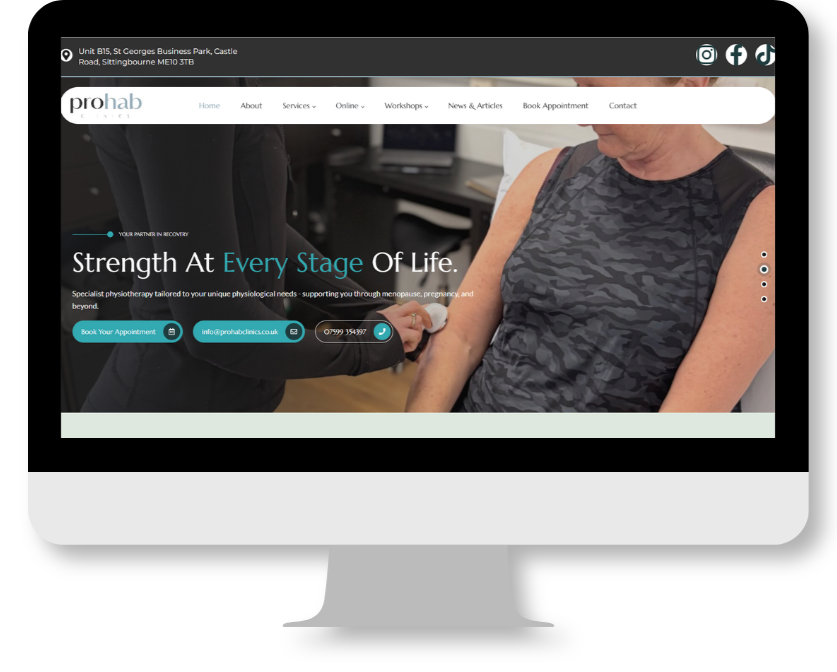 Prohab Clinics Website Design and SEO Copywriting