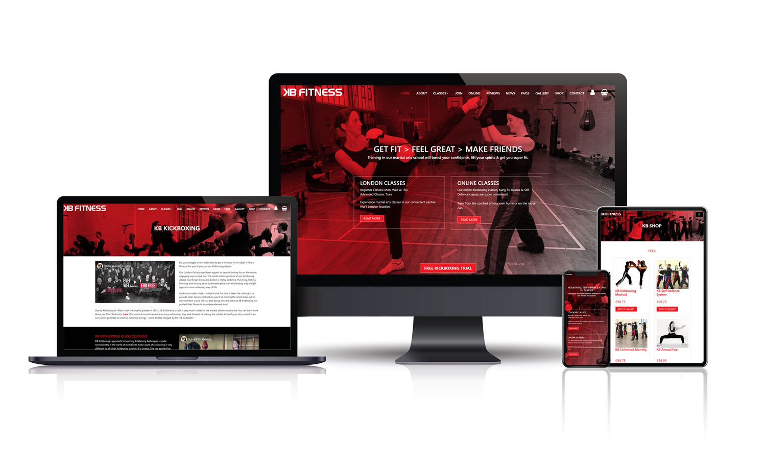 London kickboxing school website design
