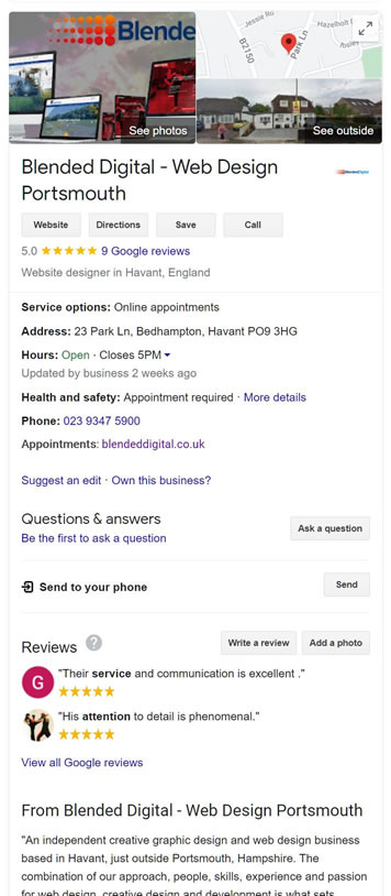 Google My Business Portsmouth Optimisation