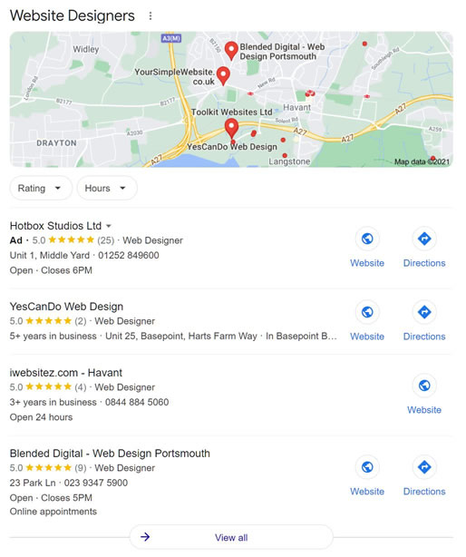 Local SEO Pack Results