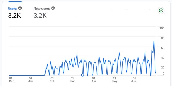 Increase in new traffic due to SEO